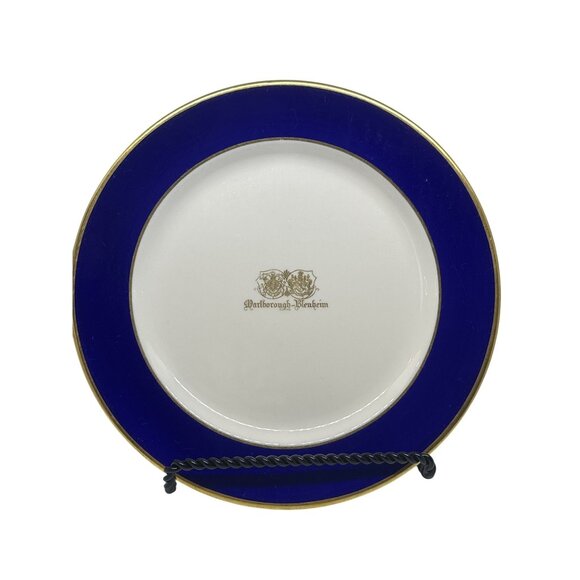 VTG 1977 Lenox Marlborough-Blenheim Hotel Plate Blue & Gold Trim 8.5" Decorative - Picture 1 of 6